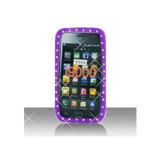 Purple Soft Silicone Gel Skin Bling Gem Jeweled Crystal Cover Case for Samsung Galaxy S Vibrant 4G SGH T959 SGH T959V: Cell Phones & Accessories