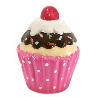 5in Pink Ceramic Cupcake Bank: Sports & Outdoors