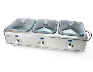 Nostalgia Electrics BCS 998 3 Station Buffet Server, Stainless Steel: Chafing Dishes: Kitchen & Dining