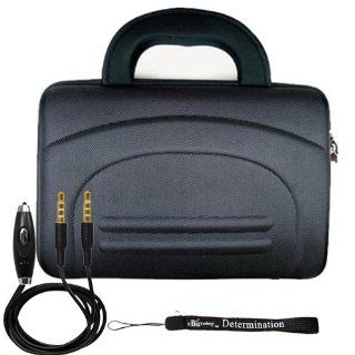 eBigValue Black Protective Hard Nylon Carrying Case for Sony DVP FX970 9 Inch Portable DVD Player + Includes a eBigValue Determination Hand Strap Key Chain + Includes a 3.5mm Stereo Audio Cable With Built In Microphone Computers & Accessories