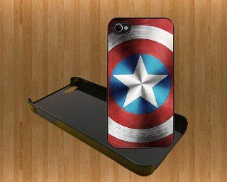 Captain America Shield Custom Case/Cover FOR Apple iPhone 5 BLACK Plastic Hard Snap Case WITH FREE SCREEN PROTECTOR ( Verison Sprint At&t): Cell Phones & Accessories