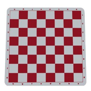WE Games Red Silicone Tournament Chess Mat   20 Inch Board with 2.25 Inch Squares with Algebraic Notation: Toys & Games