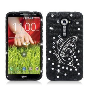 AIMO Dazzling Diamond Bling Case for LG G2 VS980I [Verizon]   (Butterfly   Black): Cell Phones & Accessories