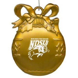 North Dakota State University   Pewter Christmas Tree Ornament   Gold: Sports & Outdoors