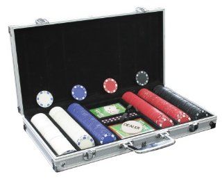 Jackpot Poker Deluxe 300 Count Casino Poker Chip Set in Aluminum Case : Sports & Outdoors