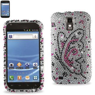 Reiko RKDPC SAMT989 75 Premium Rhinestone Diamond Bedazzled Bling Hard Shell Snap On Protector Case Cover for T Mobile Models and Galaxy S2   Butterfly   1 Pack   Retail Packaging   Multi: Cell Phones & Accessories