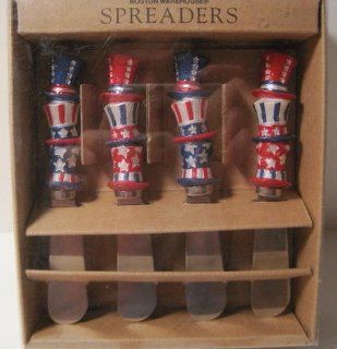 Cheese Spreaders (Butter and Dips), Set of 4, Uncle Sam Hat Patriotic: Kitchen & Dining
