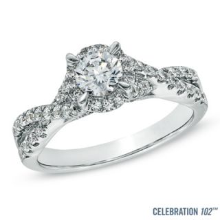 Celebration 102® 1 CT. T.W. Diamond Frame Twist Shank Engagement Ring