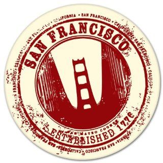 San Francisco California Travel Stamp bumper sticker decal 4" x 4": Automotive