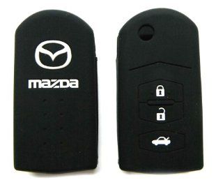 Black Mazda Remote Key Silicone Cover 3 Buttons Case Holder (Single Pack) for Mazda 2 3 5 6 CX7 CX9 : Vehicle Remote Start : Car Electronics