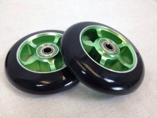 Metal Core Scooter Wheels 100mm BLACK and GREEN with FREE Bearings (scs scooter wheel mc) : Sports Scooter Wheels : Sports & Outdoors