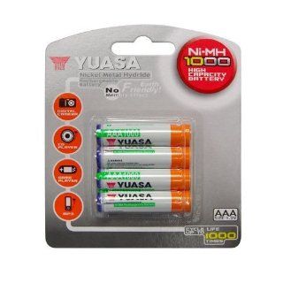 YUASA 4 Pack of AAA Ni MH Rechargeable Batteries (1000mAh): Electronics