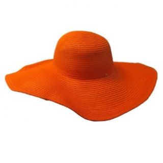 Luxury Divas Orange Solid Color Wide Bendable Brim Floppy Beach Sun Hat at  Womens Clothing store: