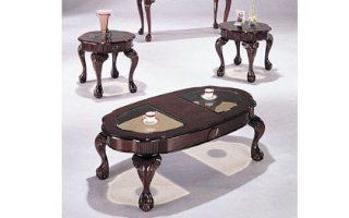 Shop Cherry Finish 3 Piece Coffee Table Set Cofee Table & 2 End Tables at the  Furniture Store. Find the latest styles with the lowest prices from Acme Furniture