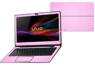 Decalrus   Sony Vaio Fit 14A Flip "FLIP" with 14" Touchscreen PINK Texture Carbon Fiber skin skins decal for case cover wrap CFvaioFlip14APink: Cell Phones & Accessories