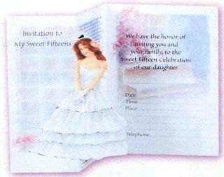 Quinceanera Invitations   Tri Fold   SPANISH   100/pk.   Envelopes Included : Party Invitations : Office Products