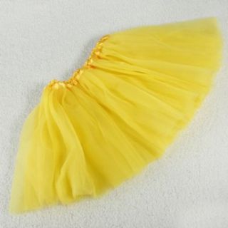 Yellow Girls Tulle Ballet 3 Layered Tutu Skirt Fairy Princess Costume/Ballerina: Clothing
