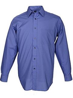 Double TWO King size classic plain long sleeve shirt Midnight Blue