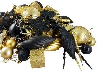 125 Piece Club Pack of Shatterproof Swanky Black & Gold Christmas Ornaments   Christmas Ball Ornaments