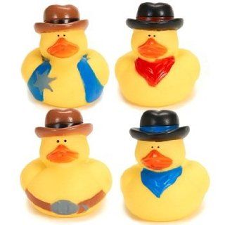 Dozen Cowboy Rubber Ducky Party Accessory: Toys & Games