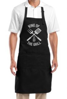 Mens BBQ Apron   King of the Grill Barbecue, Black: Clothing