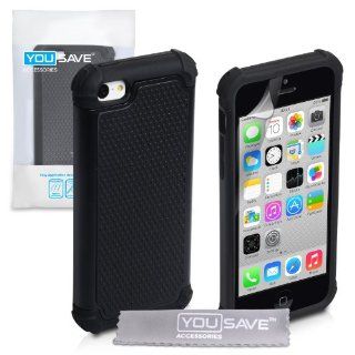 iPhone 5C Case Black Tough Grip Combo Silicone Cover: Cell Phones & Accessories