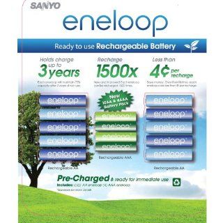 Sanyo Eneloop New NiMH Pre Charged 10 Rechargeable AA and 4 Rechargeable AAA Batteries: Electronics