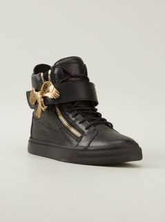 Giuseppe Zanotti Design Eagle Detail Hi top Sneaker   Gaudenzi