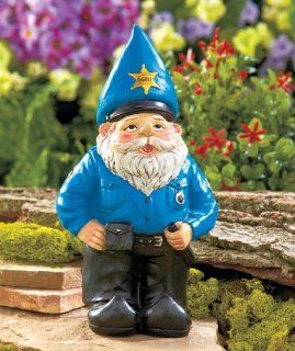 Novelty Gnome Statue Police : Outdoor Statues : Patio, Lawn & Garden