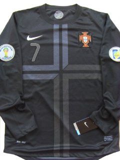 Ronaldo #7 L/s Portugal Away Long Sleeves World Cup Qualifiers Patches 2013 14 Soccer Jersey Shirt (SMALL) : Sports Fan T Shirts : Sports & Outdoors