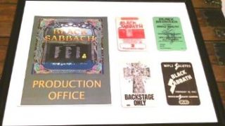 Black Sabbath Frameable Gift Set Music Memorabilia Concert Backstage Passes Sign: Entertainment Collectibles