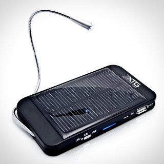 Premium Solar Charger   Ultra Thin Solar Powered Backup Battery and Charger for Cell Phones, iPhone, iPod, and Most USB Powered Device   Also Includes Built in LED Reading Light and Window / Windshield Suction Cups : MP3 Players & Accessories