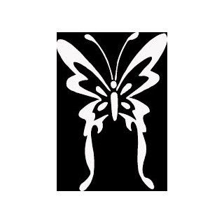 12" WHITE Butterfly with long tails and antennae. Vinyl die cut bumper sticker decal for any smooth surface such as windows bumpers laptops or any smooth surface.   Wall Decor Stickers  