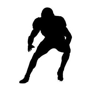 6" Printed color blocker head on black silhouette FOOTBALL RUGBY FIELD LOCKER TOUCHDOWN ALIEN REFEREE COACH sticker decal for any smooth surface such as windows bumpers laptops or any smooth surface.: Everything Else