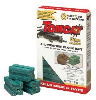 Tomcat 100 31239 9 8 Count All Weather Rat Killer Ultra Block Bait 8 ounce (1 pack) (Discontinued by Manufacturer) : Home Pest Lures : Patio, Lawn & Garden
