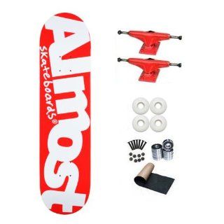 Almost Word Mark Red/White 8.0 Skateboard Deck Complete : Sports & Outdoors