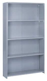 Lyon DD8460H Commercial Stand Alone Closed Offset Angle Shelving with 5 Heavy Duty Shelves, 48" Width x 12" Depth x 84" Height, Dove Gray: Industrial & Scientific