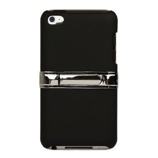 Black Stand Alone Durable Kickstand Design / 2 Tone Snap On Crystal Case for New Apple iPod Touch 4 (4th Generation 8GB 16GB 32GB) : MP3 Players & Accessories