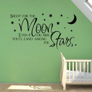 WallStickersUSA Wall Sticker Decal, Shoot for The Moon Land Among The Stars, Medium : Nursery Wall Stickers : Baby