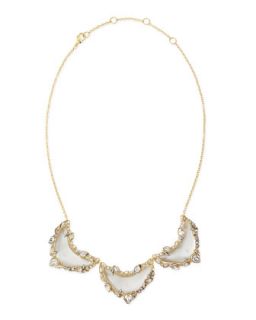 Jagged Edge Crystal Framed Lucite Small Bib Necklace, Gray/Blue   Alexis Bittar