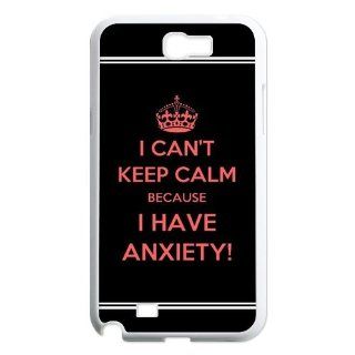 Vintage Samsung Galaxy Note 2 N7100 Cover I can't Keep Calm Because I Have Anxiety: Cell Phones & Accessories