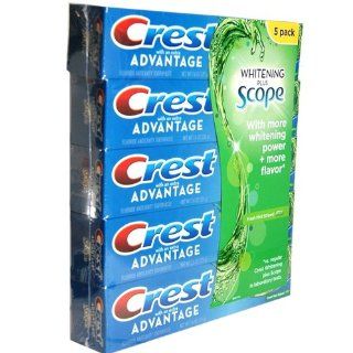 Crest Toothpaste Whitening with Scope, Minty Fresh Flavor, 7.6 Oz Tubes (Pack of 5): Health & Personal Care