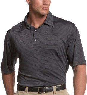 Greg Norman 2 Below Tonal Jacquard Stripe Polo Shirt, Black, Small : Golf Shirts : Sports & Outdoors