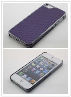 Big Dragonfly (High Quality) Slim Flexible Hard Below Cover Case for Apple iPhone 5 5g with Woven Leather Print Retail Package Purple: Cell Phones & Accessories