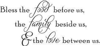 Bless the food before us the family beside us & the love between us wall quote wall decals wall decal wall sticker   Wall Decor Stickers