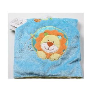 Blankets and Beyond Soft Aqua Blue Lion Roar Blanket : Nursery Blankets : Baby