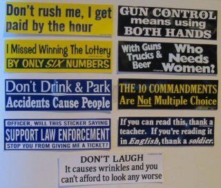 BUMPER STICKER 'GUN CONTROL MEANS USING BOTH HANDS': Home & Kitchen