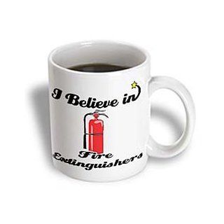 3dRose I Believe in Fire Extinguishers Ceramic Mug, 11 Ounce: Kitchen & Dining