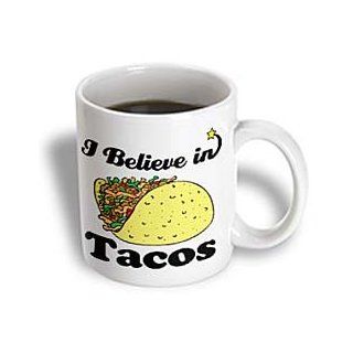 3dRose I Believe in Tacos Ceramic Mug, 11 Ounce: Kitchen & Dining