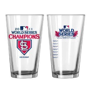 MLB St. Louis Cardinals 2011 World Series Champions 16 Ounce Game Summary Pint Glass Set : Beer Glasses : Sports & Outdoors